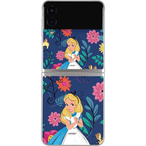 Disney Alice in Wonderland (animated) Floral Print Galaxy Z Flip4 5G Skin